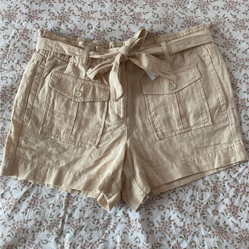 NWT Loft Women's Tan Linen Shorts Size M
